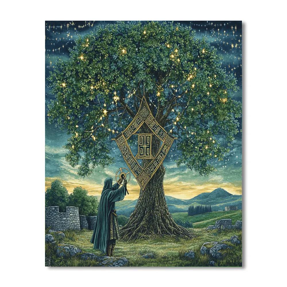 Ogham Sky Loom Celtic Tapestry paint by numbers