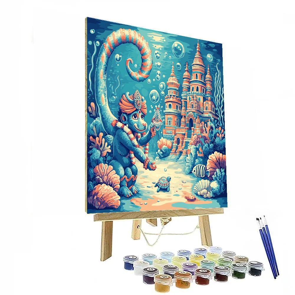 Hanuman In Coral Palace Dive paint by numbers