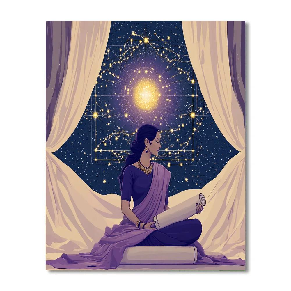 Parvati Crowned Among Star Maps paint by number