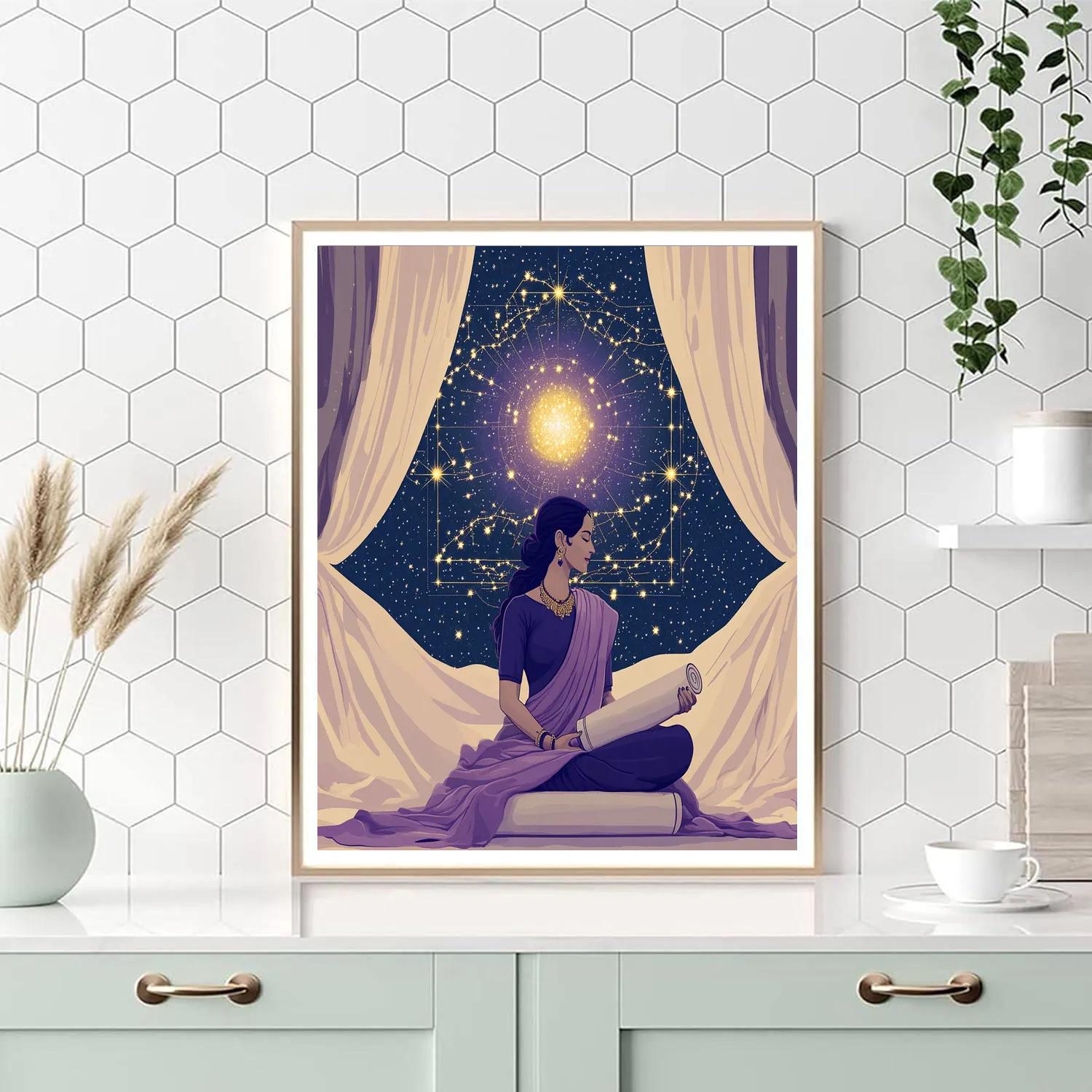 Parvati Crowned Among Star Maps paint by number
