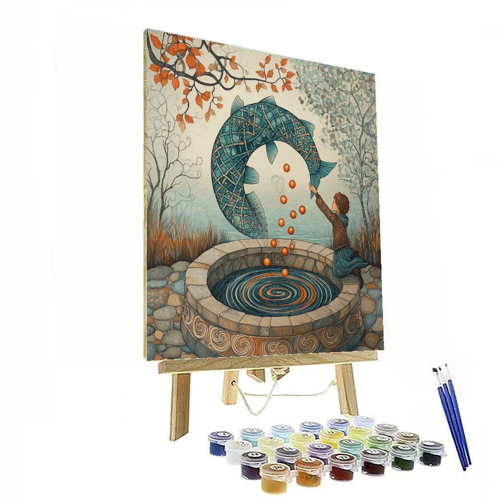 Salmon Of Knowledge With Celtic Knot Ripples Painting by numbers kit