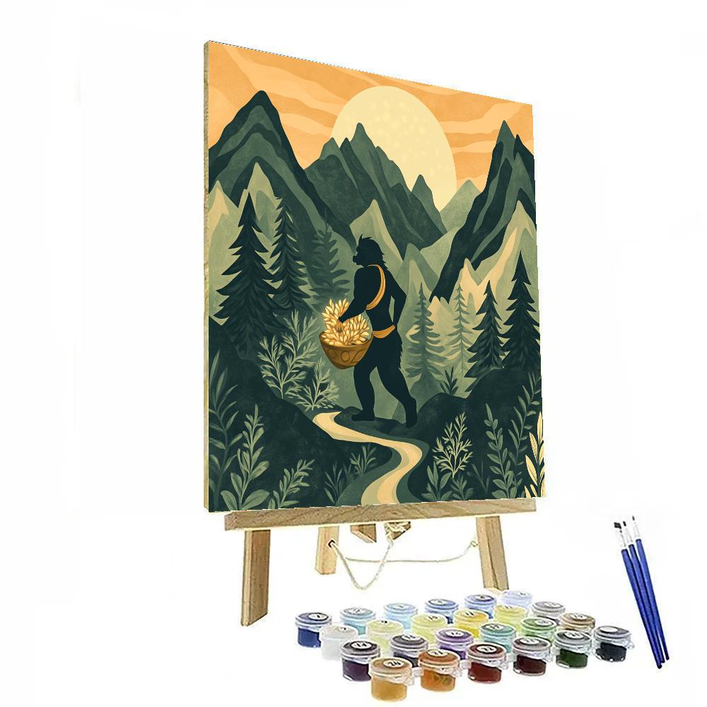 Mountain Herb Quest With Hanuman paint by color