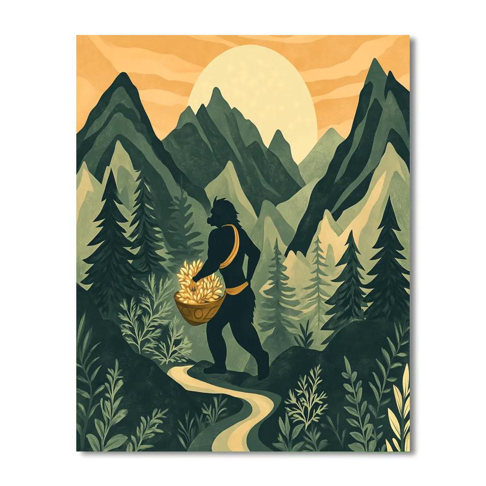 Mountain Herb Quest With Hanuman paint by color