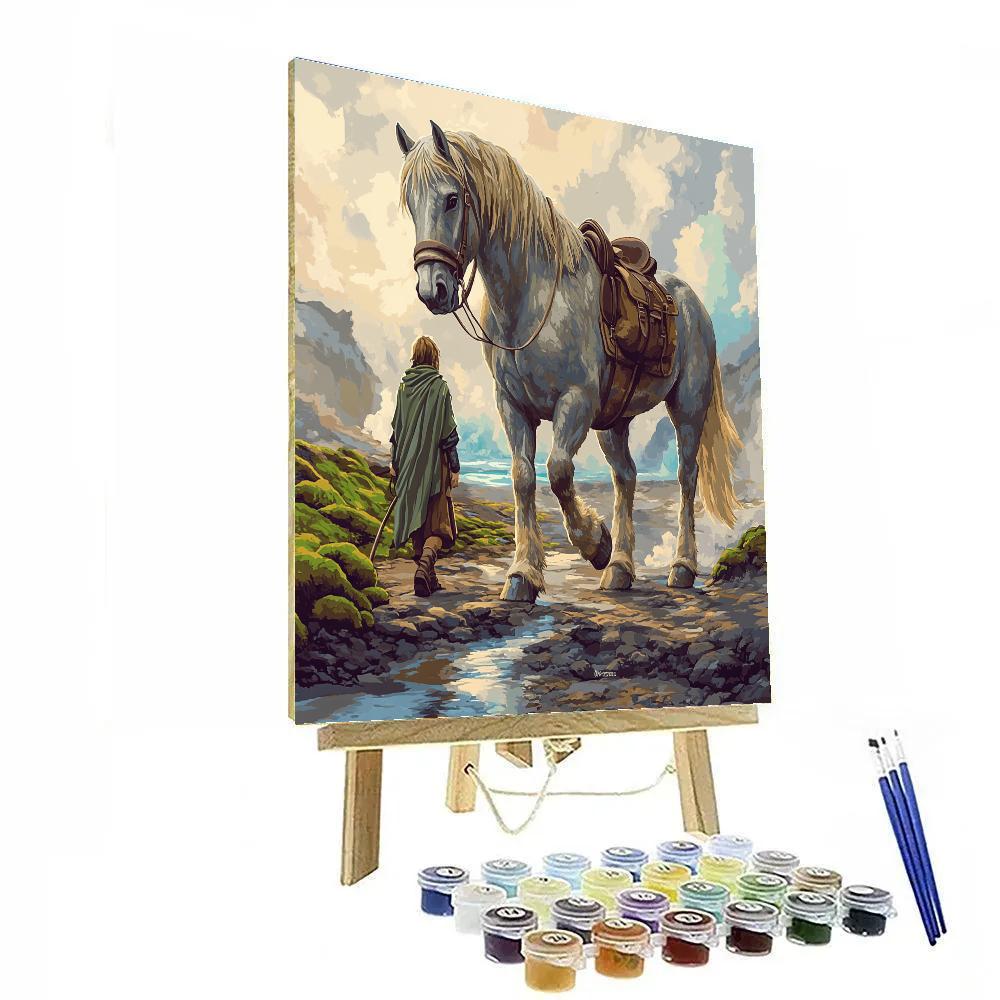 Highland Moss Trail With Horse Companion painting number kit