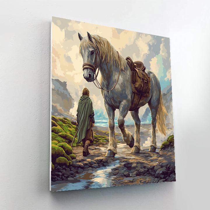 Highland Moss Trail With Horse Companion painting number kit