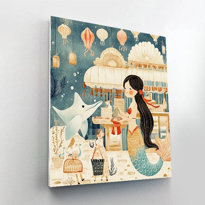 Pearl Exchange At The Mermaid Bazaar paint by color