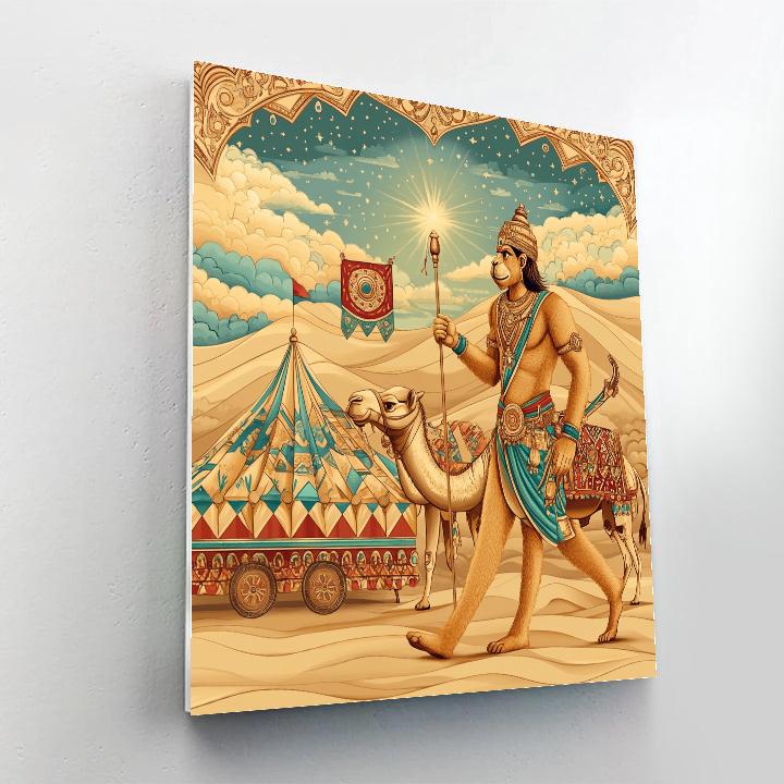 Desert Caravan Hanuman Pathfinder Number painting
