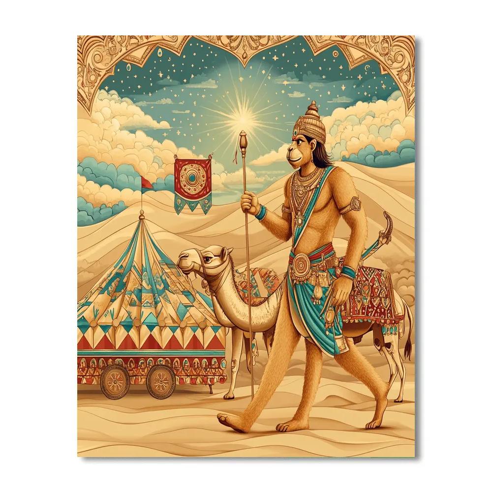 Desert Caravan Hanuman Pathfinder Number painting