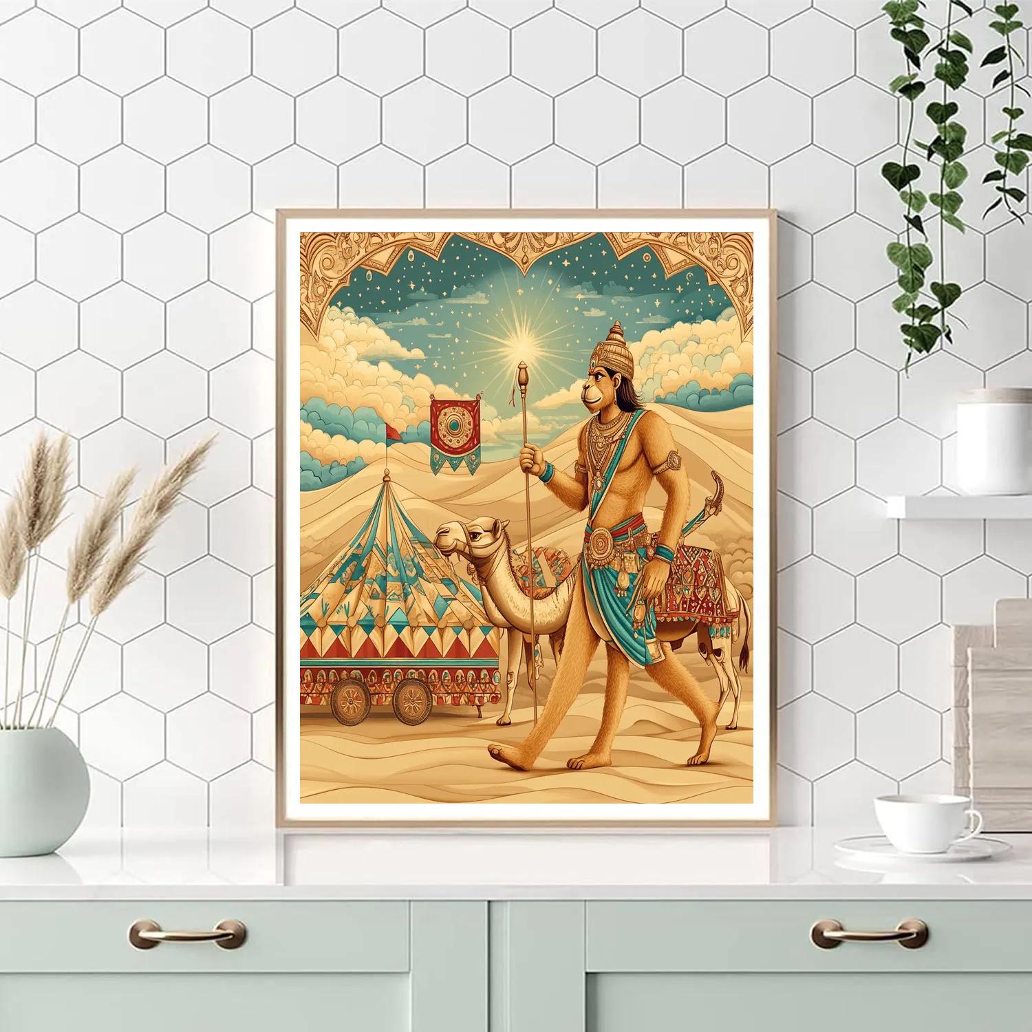 Desert Caravan Hanuman Pathfinder Number painting