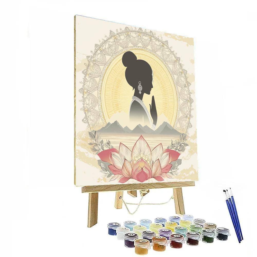 Parvati Silhouette In Dawn Mandala paint by numbers