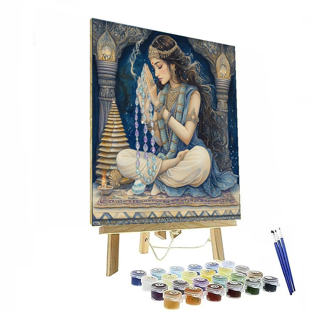 Parvati With Crystal Prayer Beads Paint by numbers art