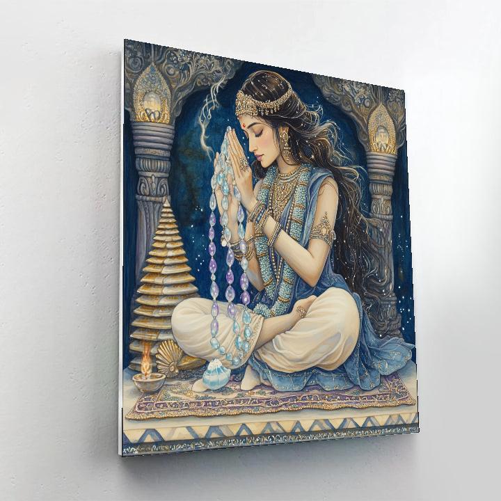 Parvati With Crystal Prayer Beads Paint by numbers art