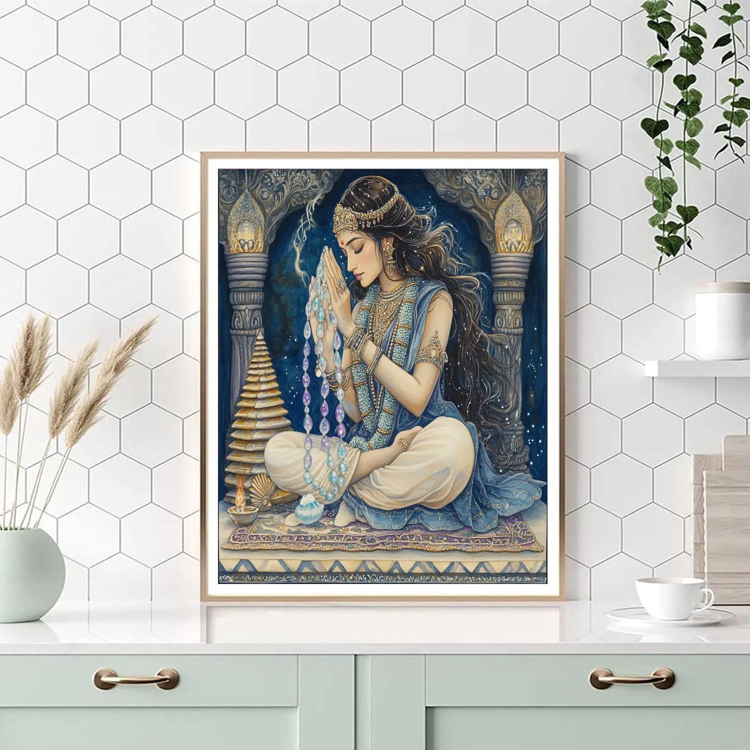Parvati With Crystal Prayer Beads Paint by numbers art