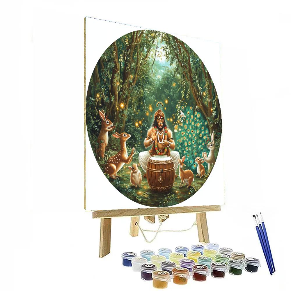 Hanuman Forest Drumming Circle DIY paint by numbers