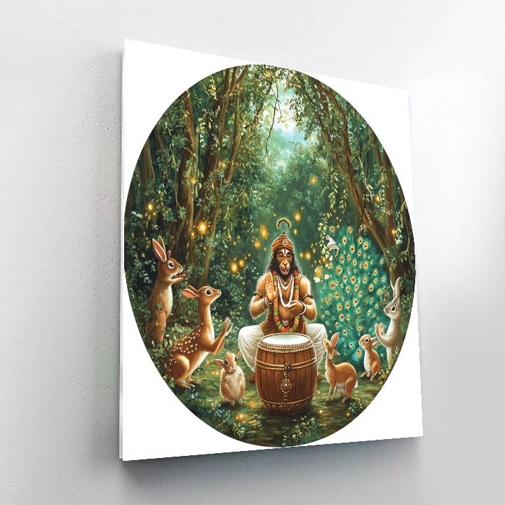 Hanuman Forest Drumming Circle DIY paint by numbers