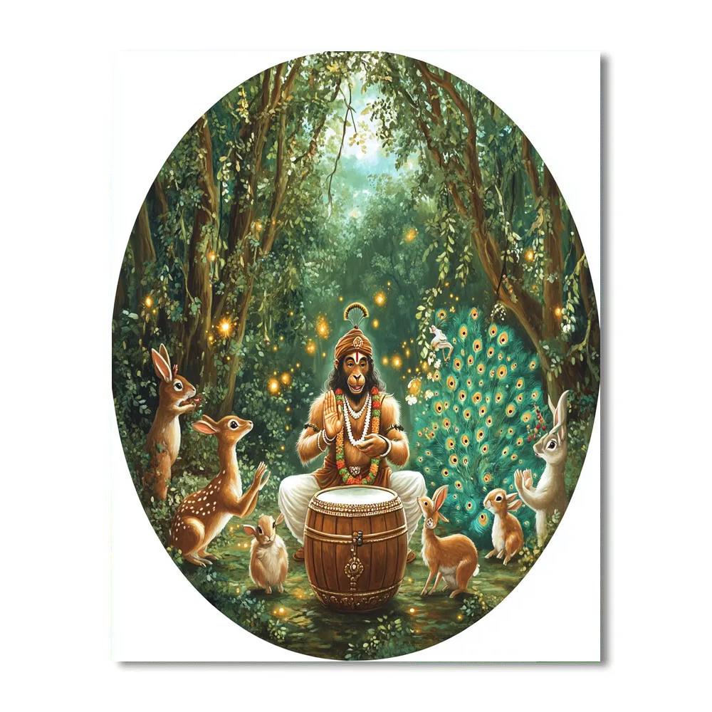 Hanuman Forest Drumming Circle DIY paint by numbers