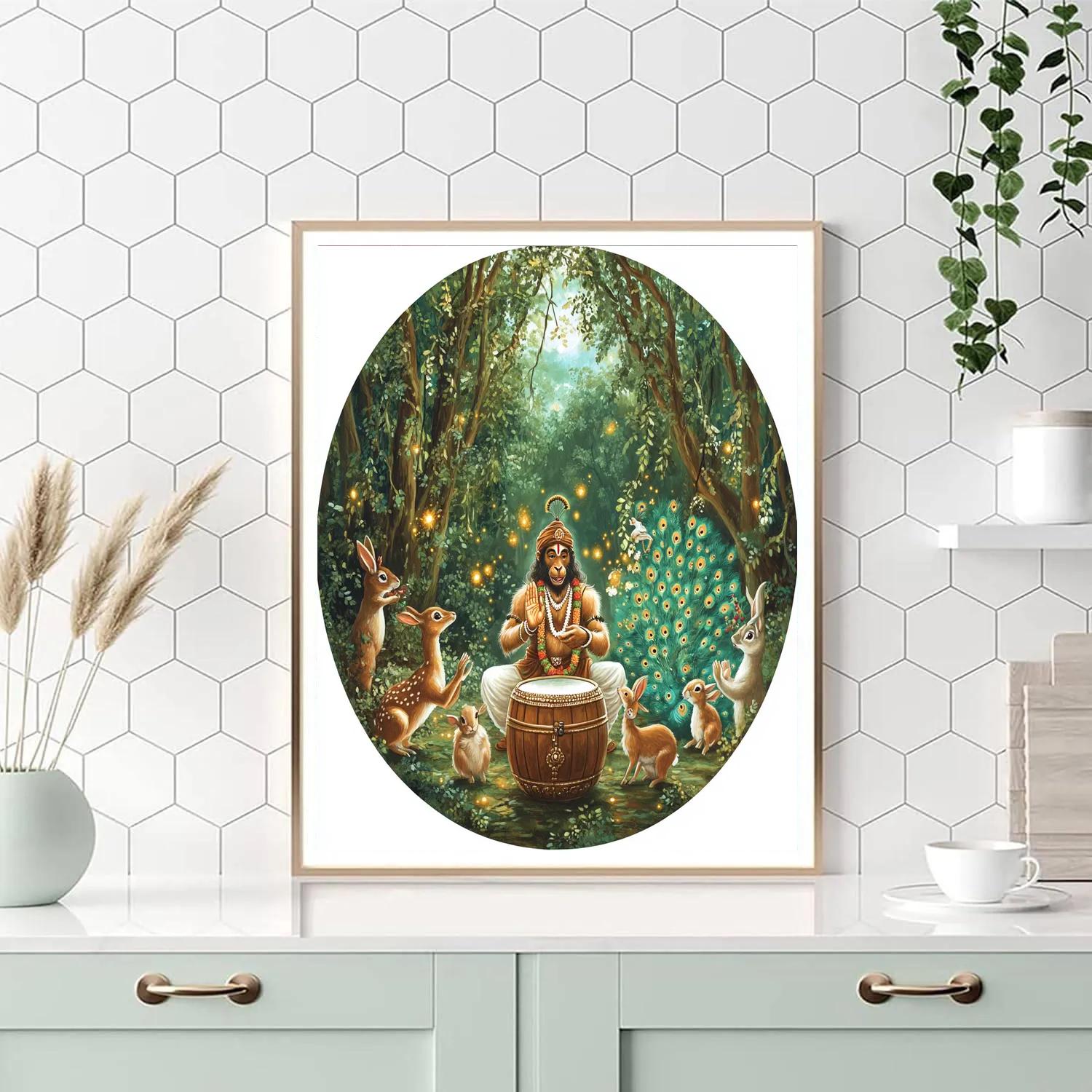 Hanuman Forest Drumming Circle DIY paint by numbers