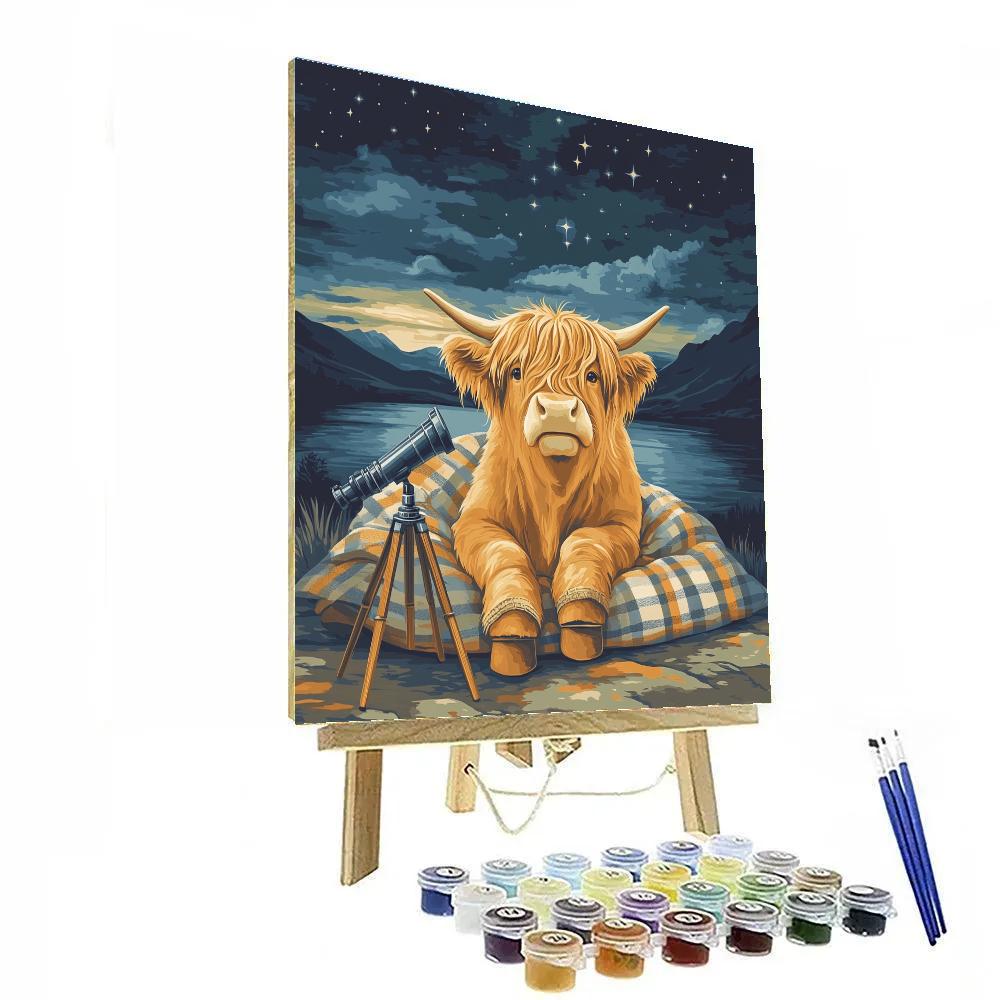 Stargazer Hill Highland Cow Numbered painting kits