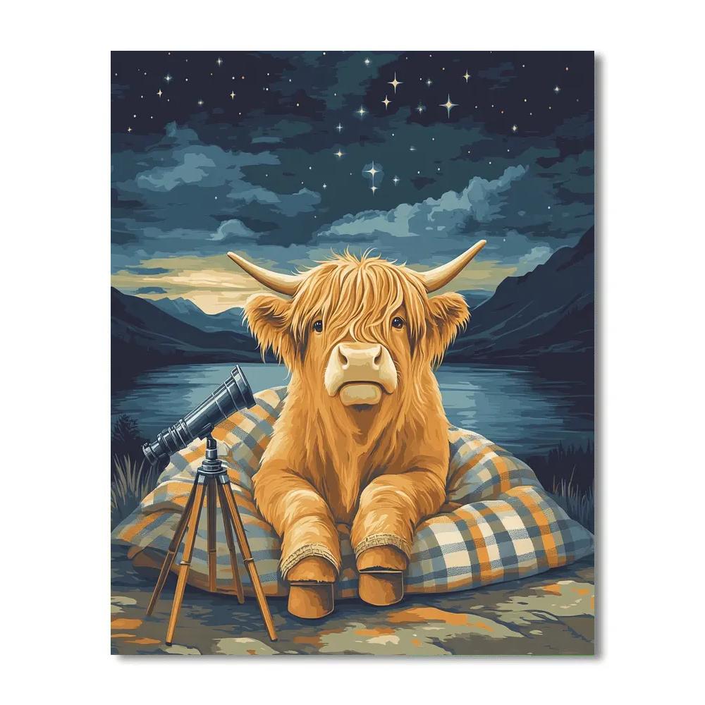 Stargazer Hill Highland Cow Numbered painting kits