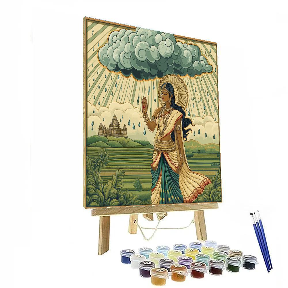 Parvati In Rain Cloud Blessing paint by number