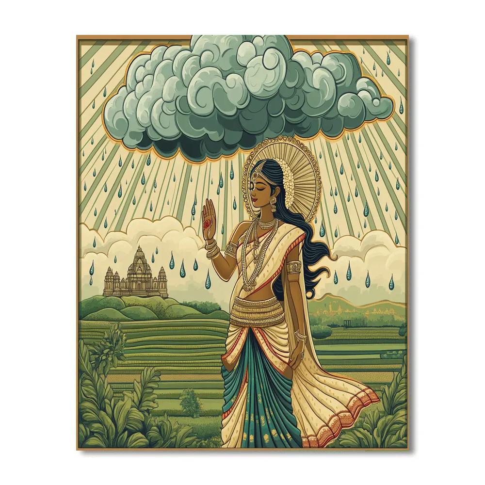 Parvati In Rain Cloud Blessing paint by number