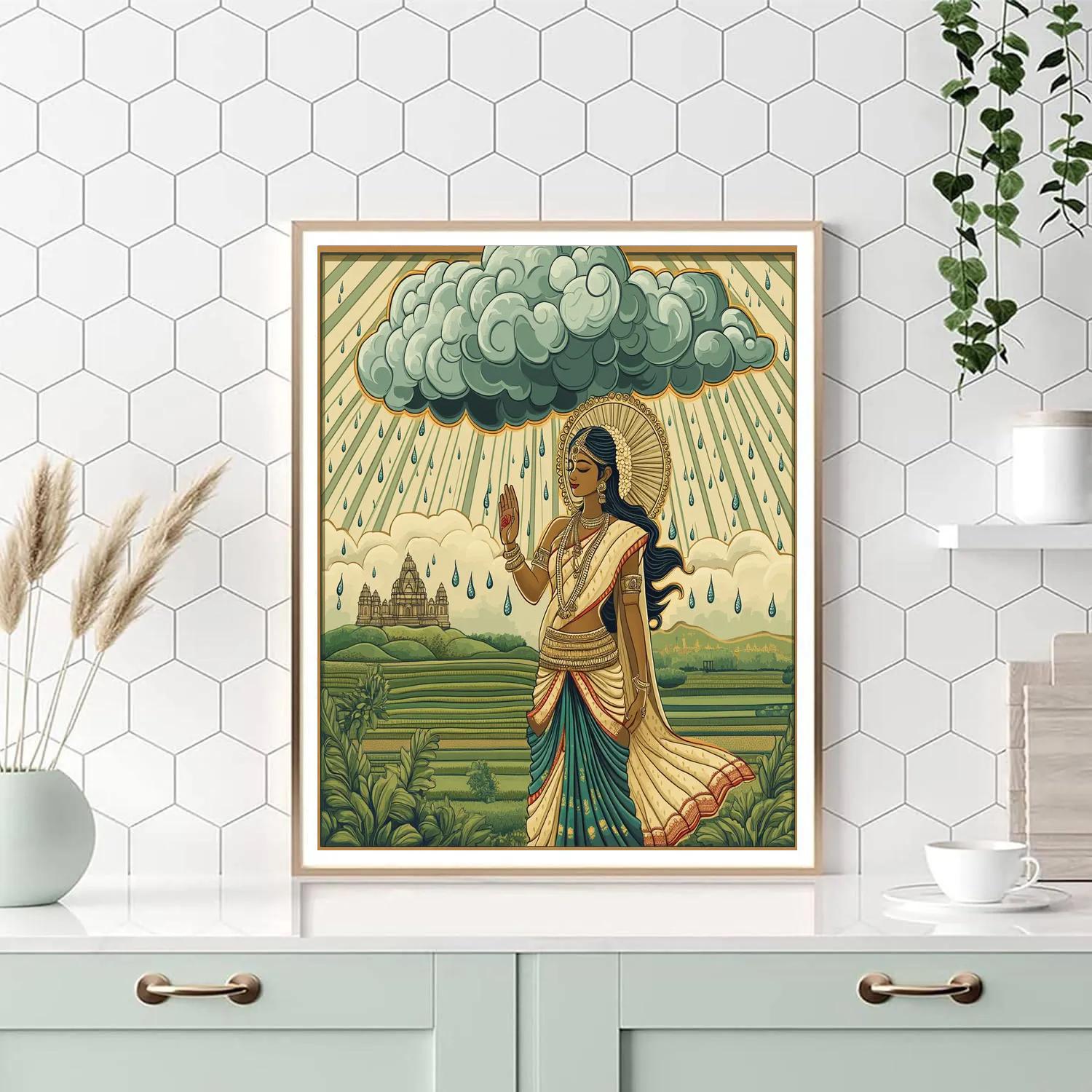 Parvati In Rain Cloud Blessing paint by number