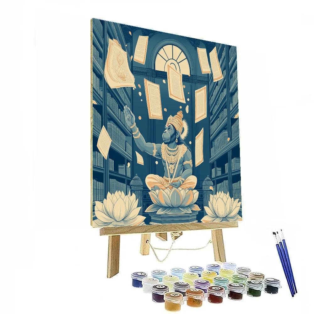 Hanuman Library Of Floating Scrolls Painting by numbers kit