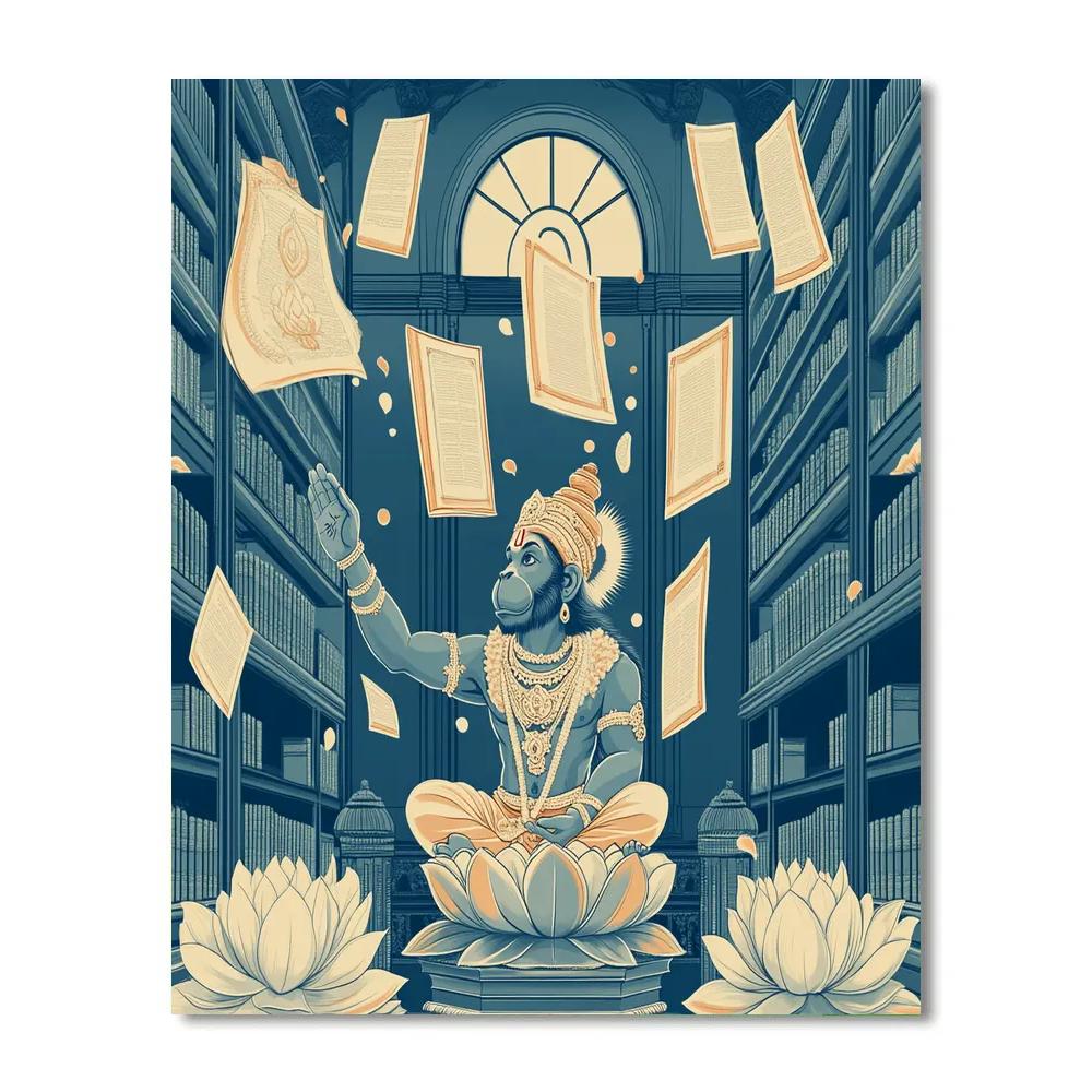 Hanuman Library Of Floating Scrolls Painting by numbers kit