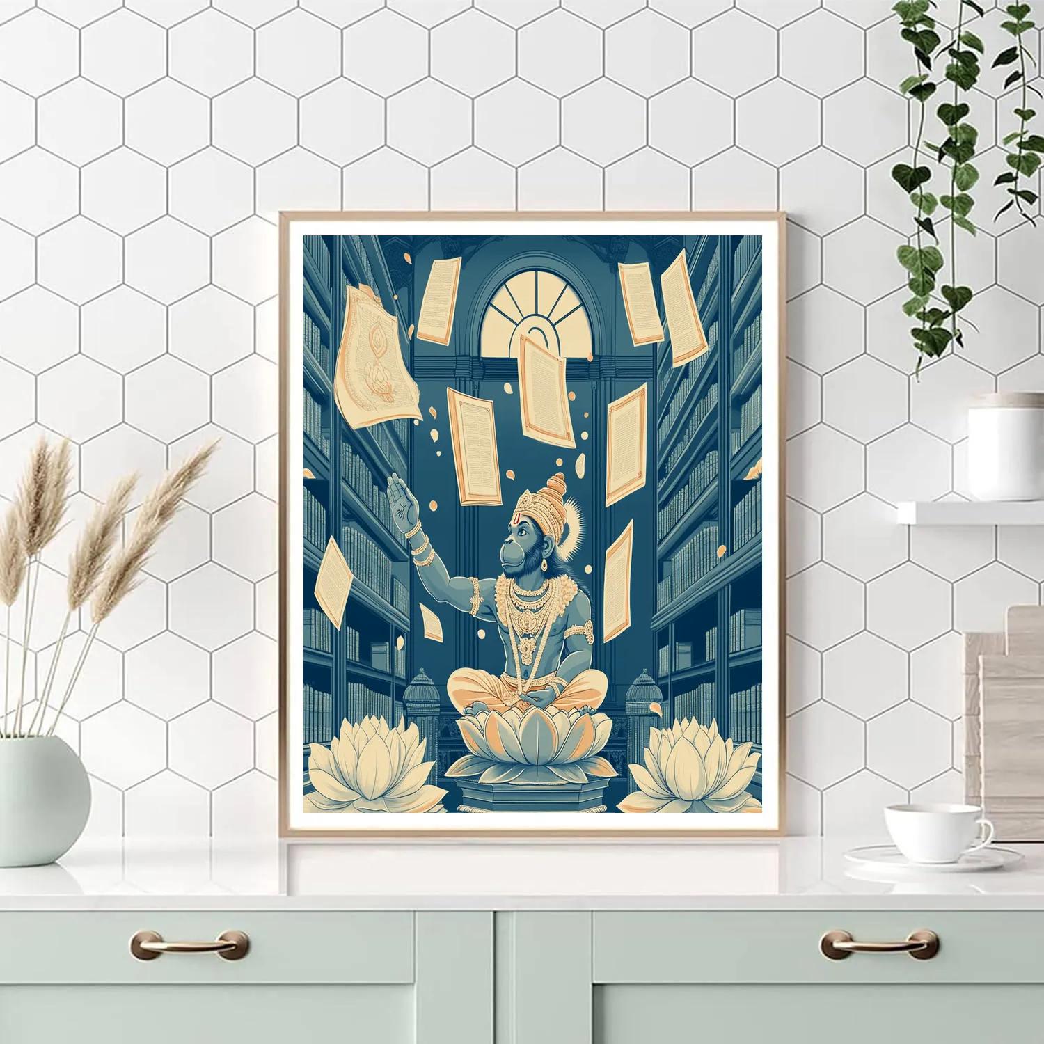 Hanuman Library Of Floating Scrolls Painting by numbers kit