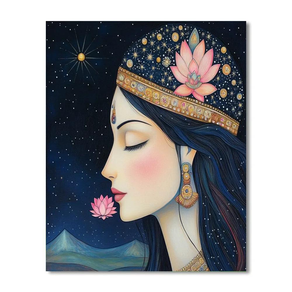 Parvati In Constellation Crown Profile Painting by numbers kit