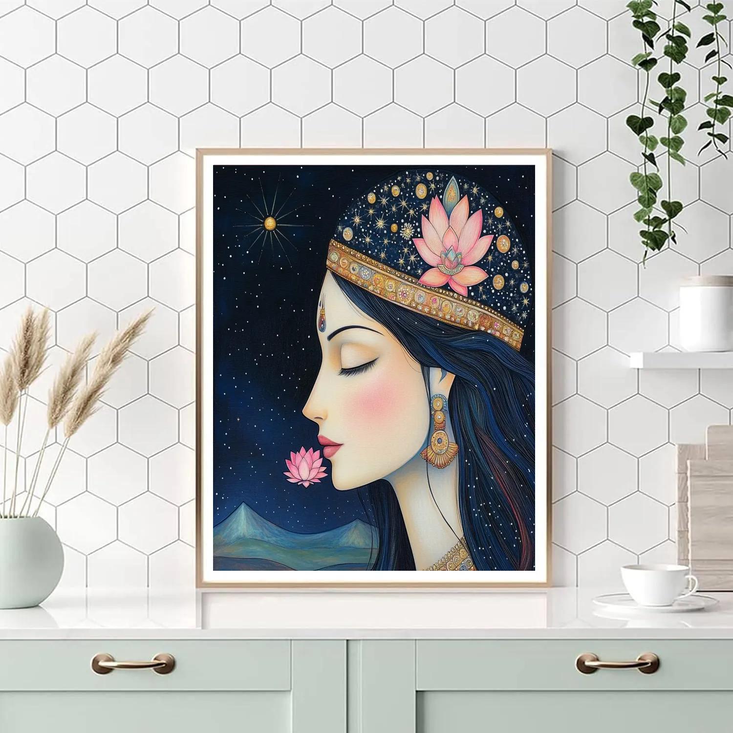 Parvati In Constellation Crown Profile Painting by numbers kit