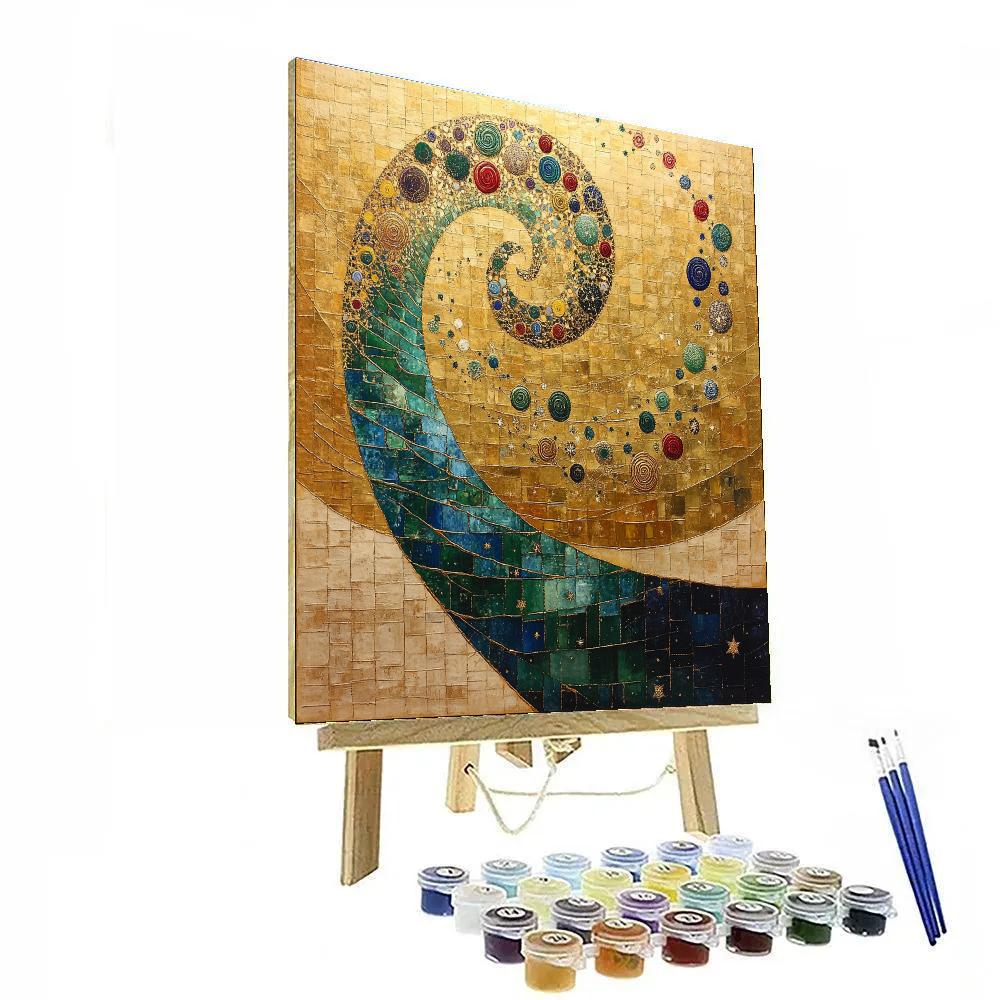 Gustav Klimt Inspired Nebula Garden Of Auric Vines Numbered painting kits