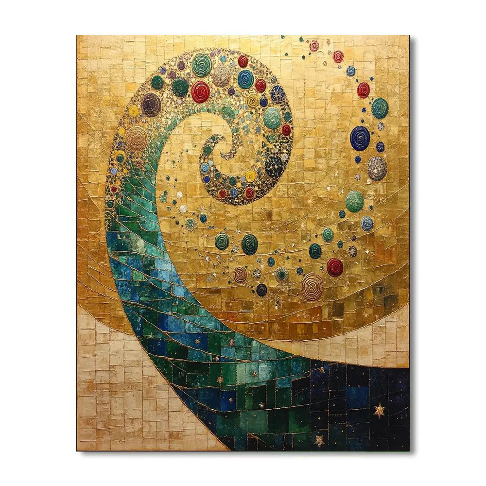 Gustav Klimt Inspired Nebula Garden Of Auric Vines Numbered painting kits