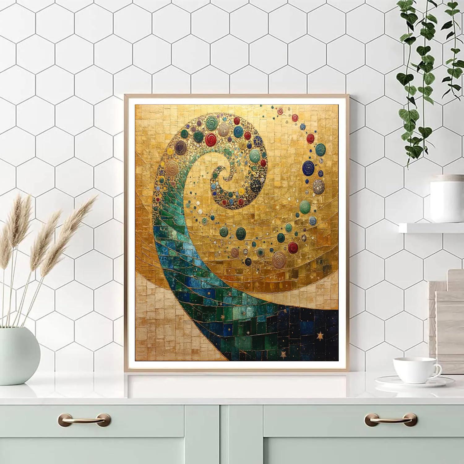 Gustav Klimt Inspired Nebula Garden Of Auric Vines Numbered painting kits