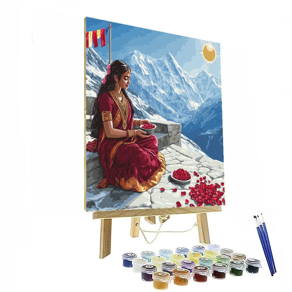 Parvati Seated On Himalayan Terrace Painting by numbers kit