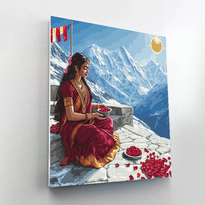 Parvati Seated On Himalayan Terrace Painting by numbers kit