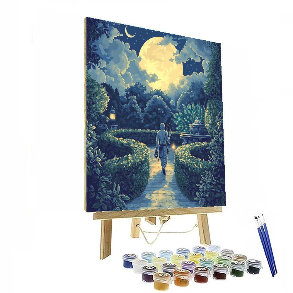 Hanuman Moonlit Garden Patrol Paint by numbers art