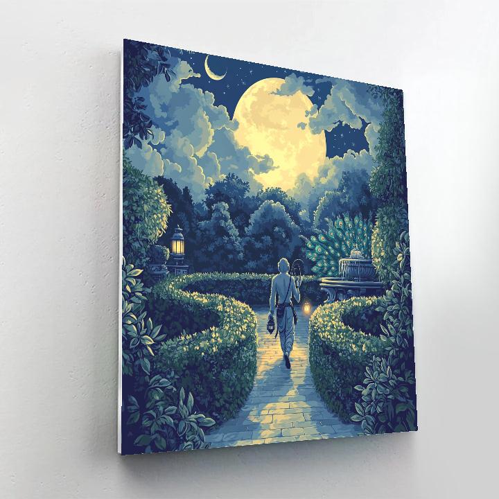 Hanuman Moonlit Garden Patrol Paint by numbers art