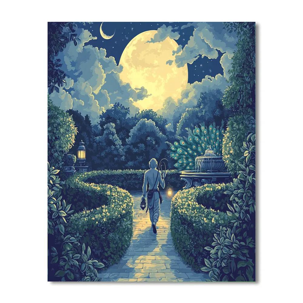 Hanuman Moonlit Garden Patrol Paint by numbers art