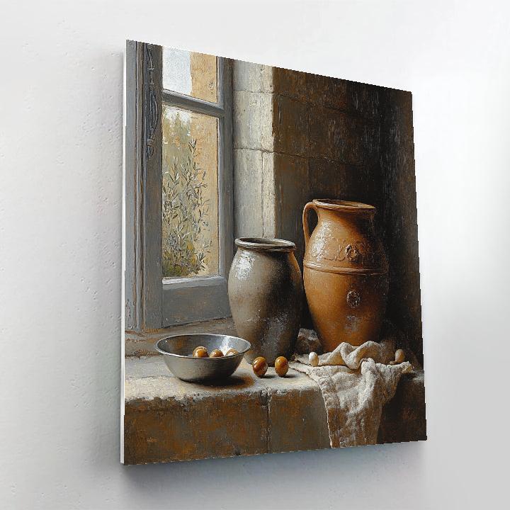 Diego Velázquez Inspired Silvery Pantry Mist Still Life Number painting
