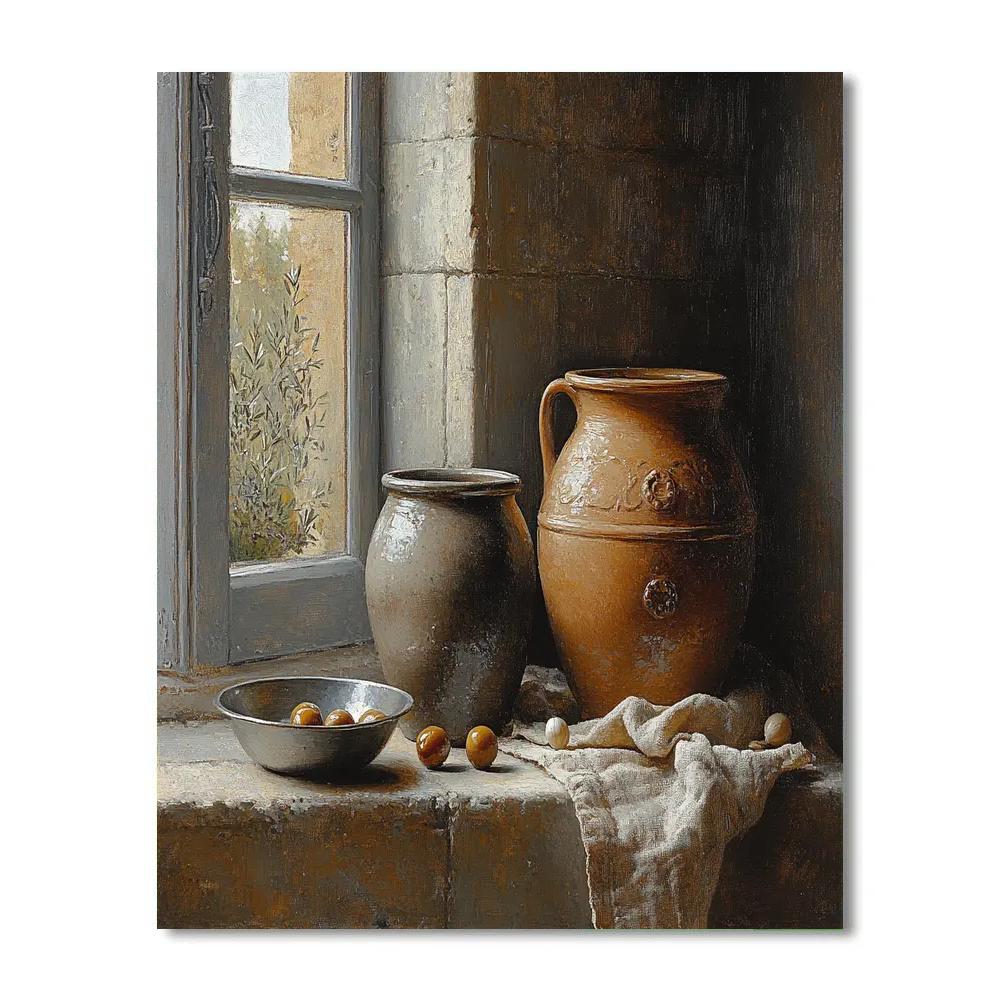 Diego Velázquez Inspired Silvery Pantry Mist Still Life Number painting