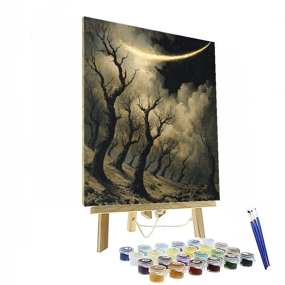 Francisco Goya Inspired Comet Lit Orchard Of Twisted Oaks paint by numbers
