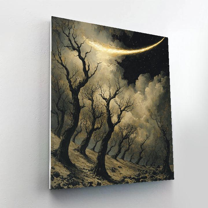 Francisco Goya Inspired Comet Lit Orchard Of Twisted Oaks paint by numbers