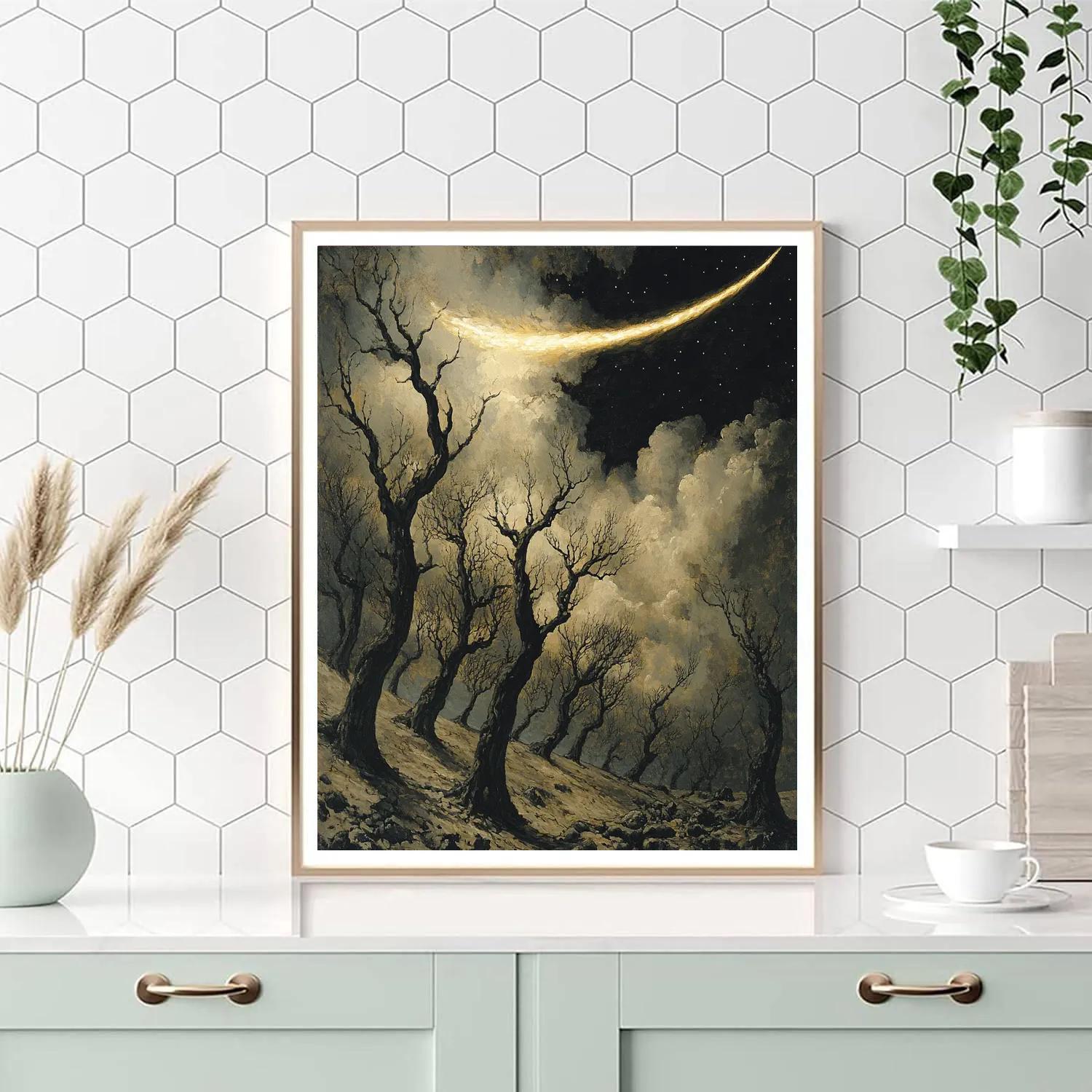 Francisco Goya Inspired Comet Lit Orchard Of Twisted Oaks paint by numbers