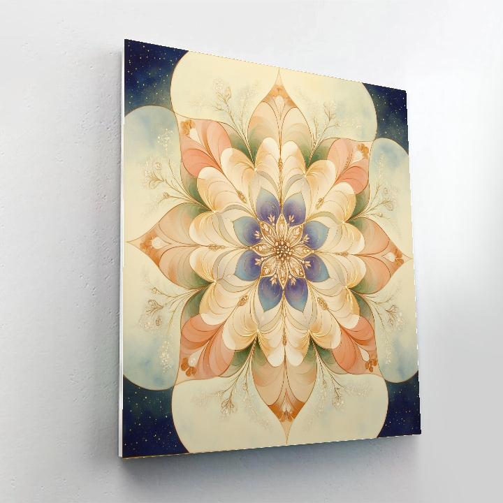 Alphonse Mucha Inspired Luminous Nebula Botanica Mandala painting number kit