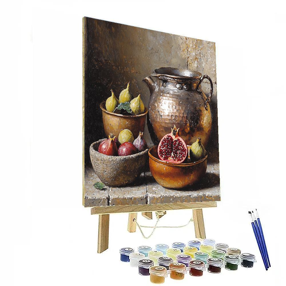 Diego Velázquez Inspired Ochre Hearthside Bodegon paint by numbers