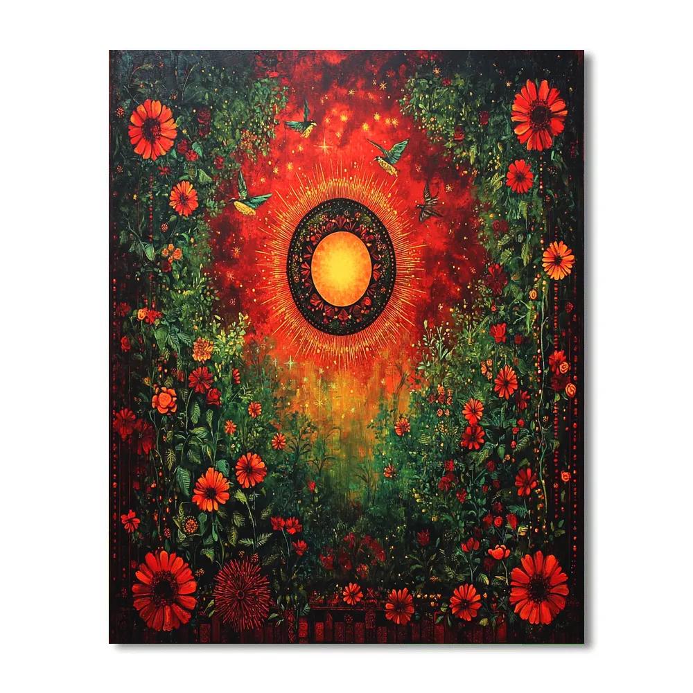 Frida Kahlo Inspired Emotional Eclipse Garden DIY paint by numbers