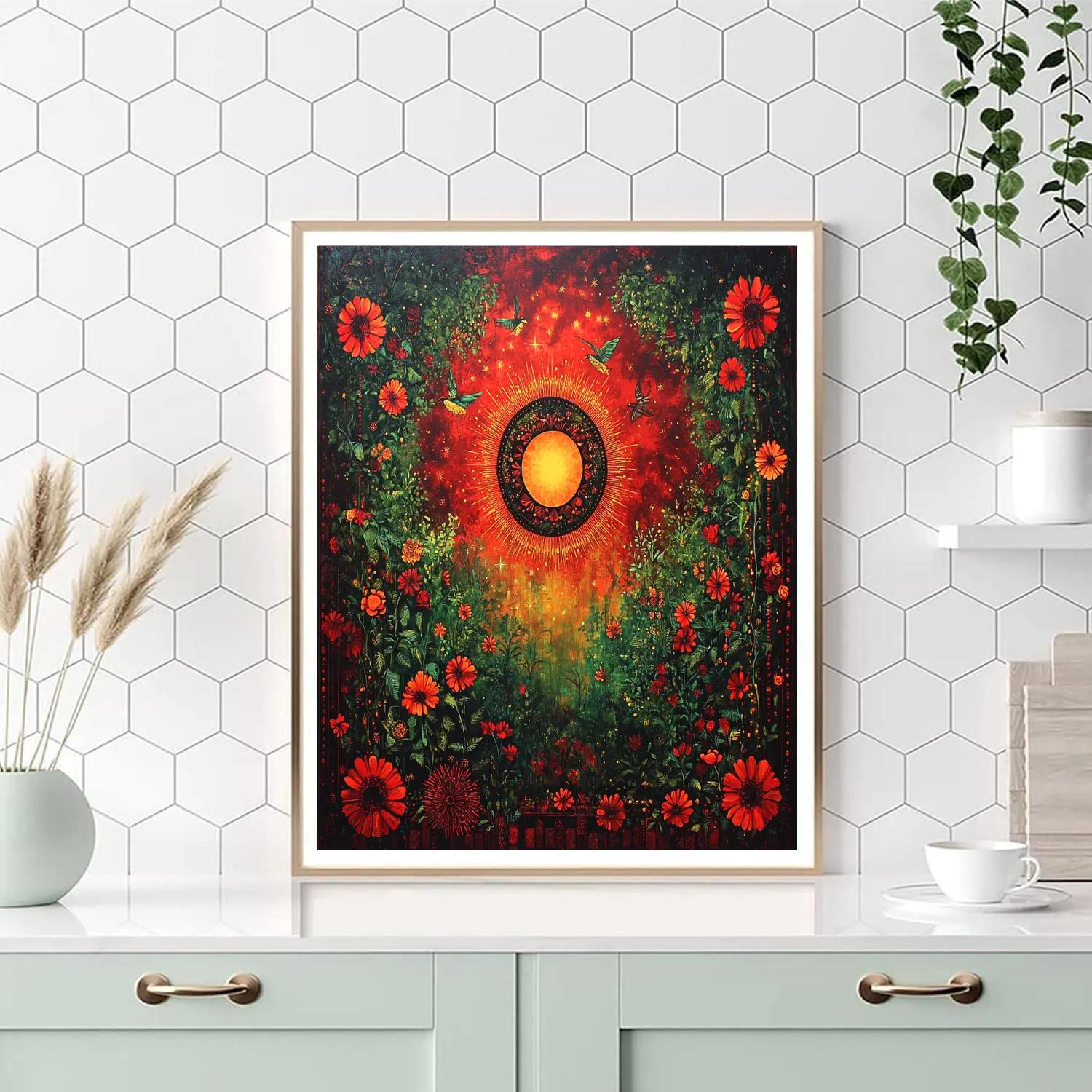 Frida Kahlo Inspired Emotional Eclipse Garden DIY paint by numbers