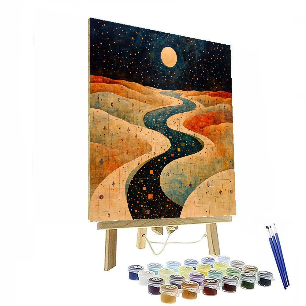 Nandalal Bose Inspired River Of Constellation Pollen painting number kit