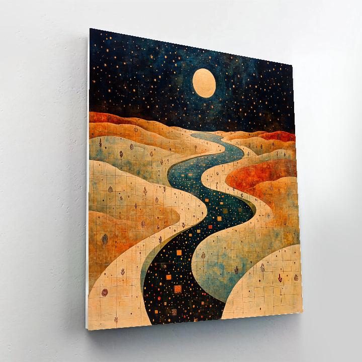 Nandalal Bose Inspired River Of Constellation Pollen painting number kit